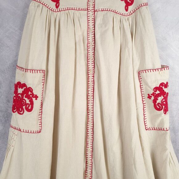Free People Cream and Red Embroidered Skirt Set - Picture 10 of 16